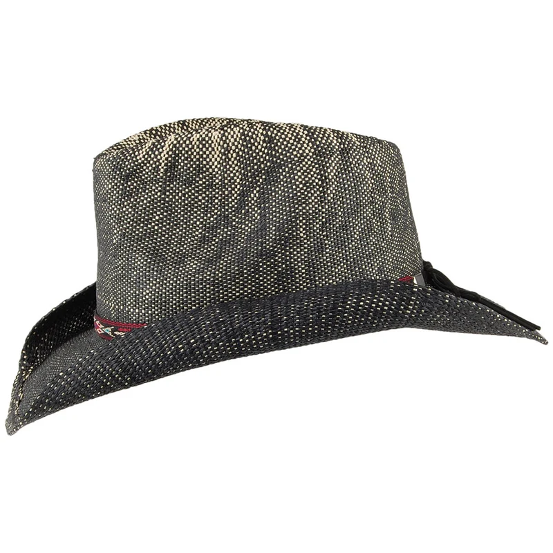 Chapeau de Cowboy Western en Paille Toyo Amarillo noir DORFMAN PACIFIC