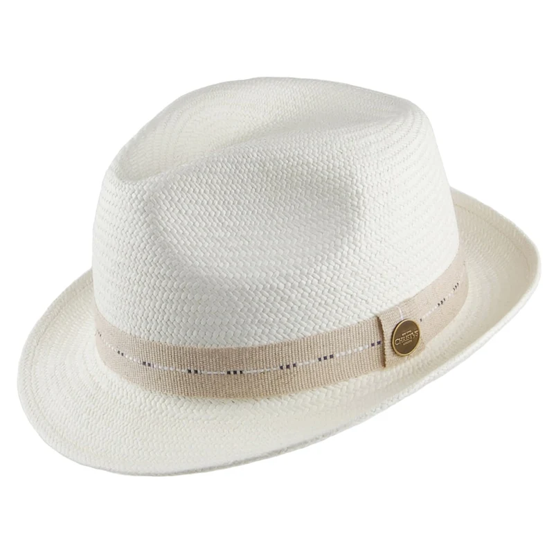 Chapeau Trilby Panama Cuenca Cameron en Paille décoloré CHRISTYS