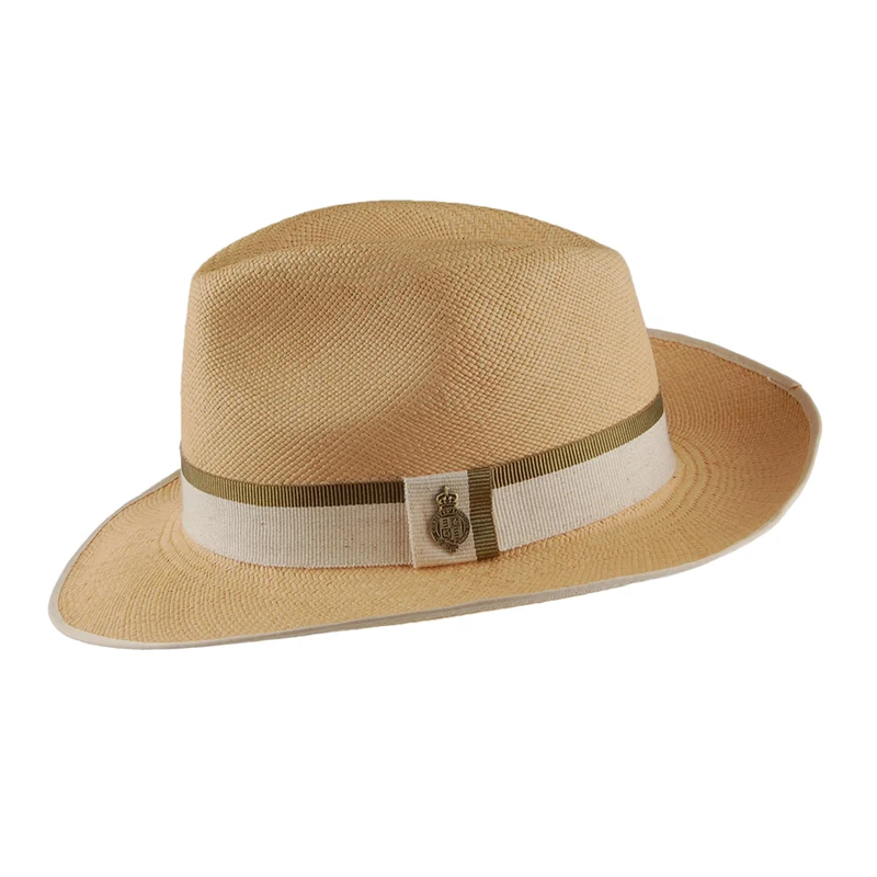 Chapeau Fedora Panama Preset Bandeau Rebord Khaki Classic naturel CHRISTYS