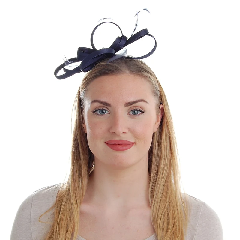 Chapeau Bibi en Satin bleu marine FAILSWORTH