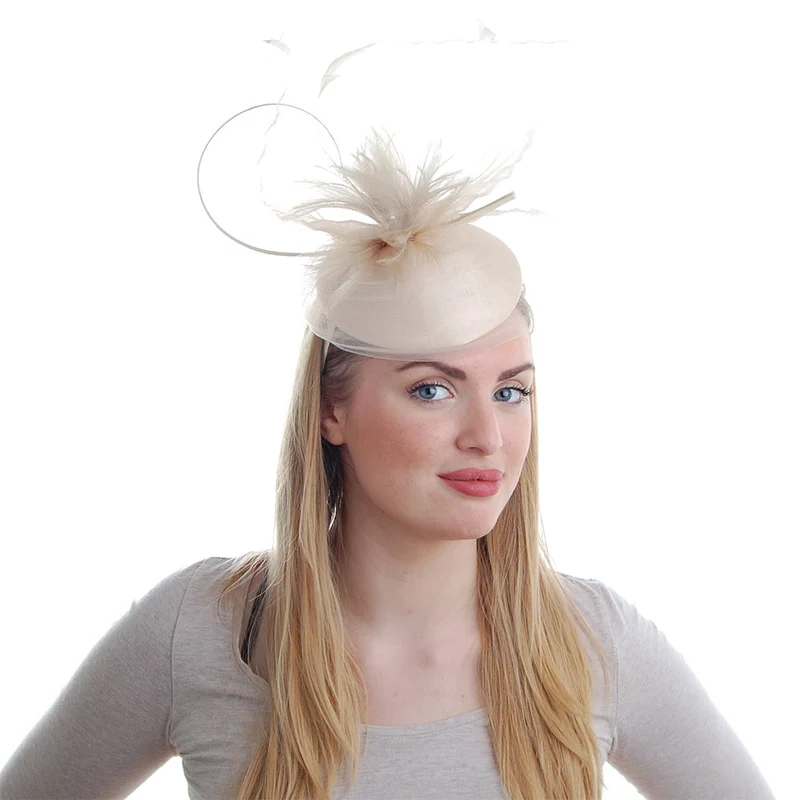 Chapeau Calot Bibi en Tulle Aubrey champagne FAILSWORTH