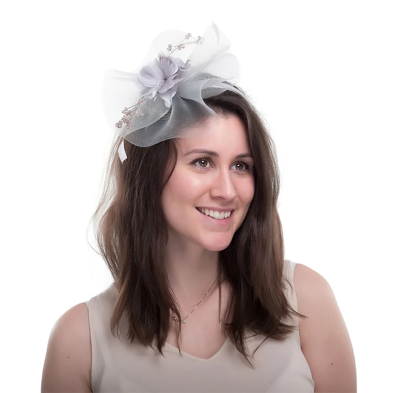 Chapeau Bibi Clementine argenté JANE ANNE DESIGNS