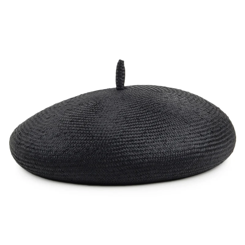 Béret en Paille Audrey noir WHITELEY