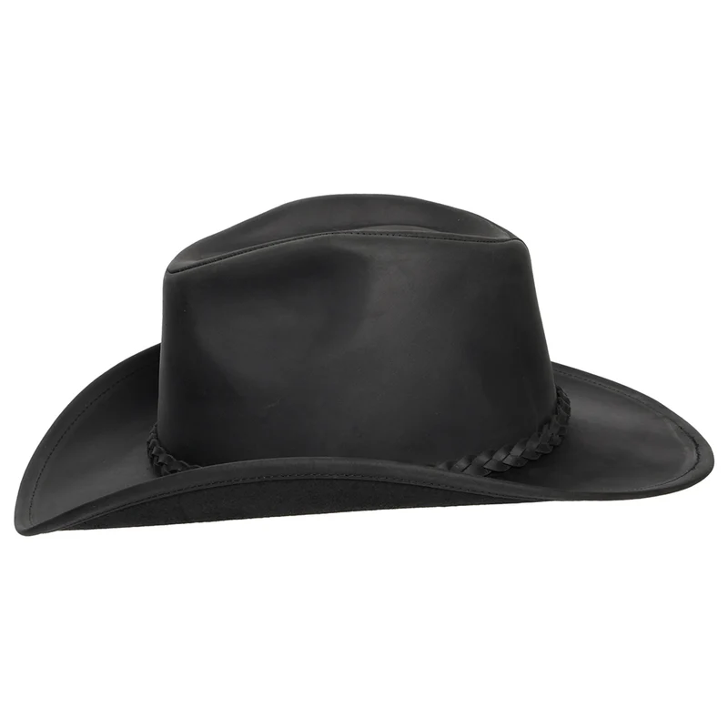 Chapeau de Cowboy en Cuir de Buffle noir JAXON & JAMES