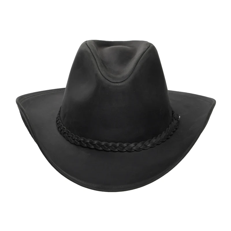 Chapeau de Cowboy en Cuir de Buffle noir JAXON & JAMES