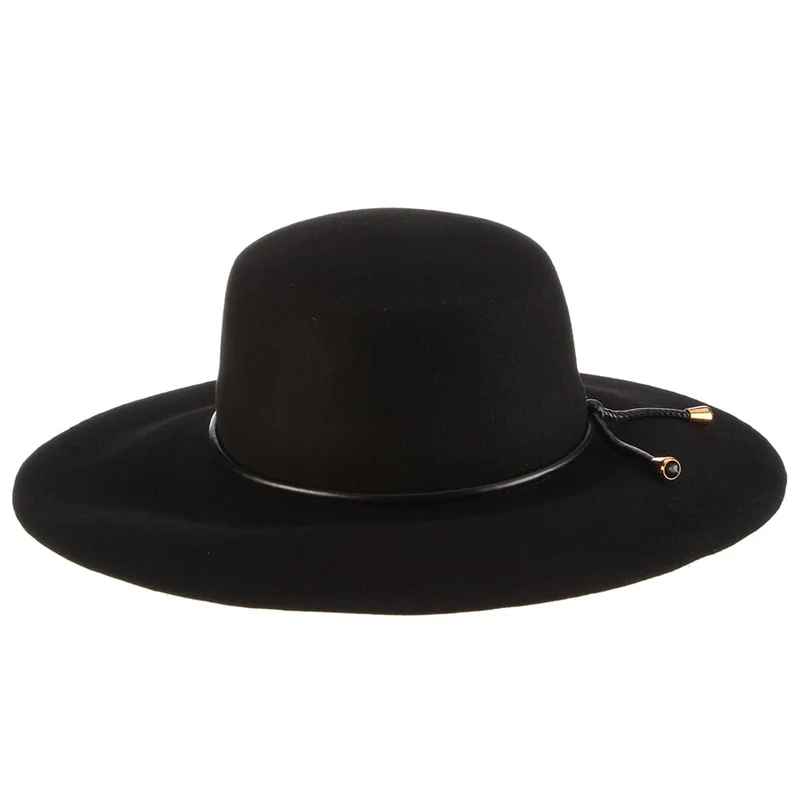 Chapeau Canotier en Laine Feutrée Déformable Adelle noir SCALA