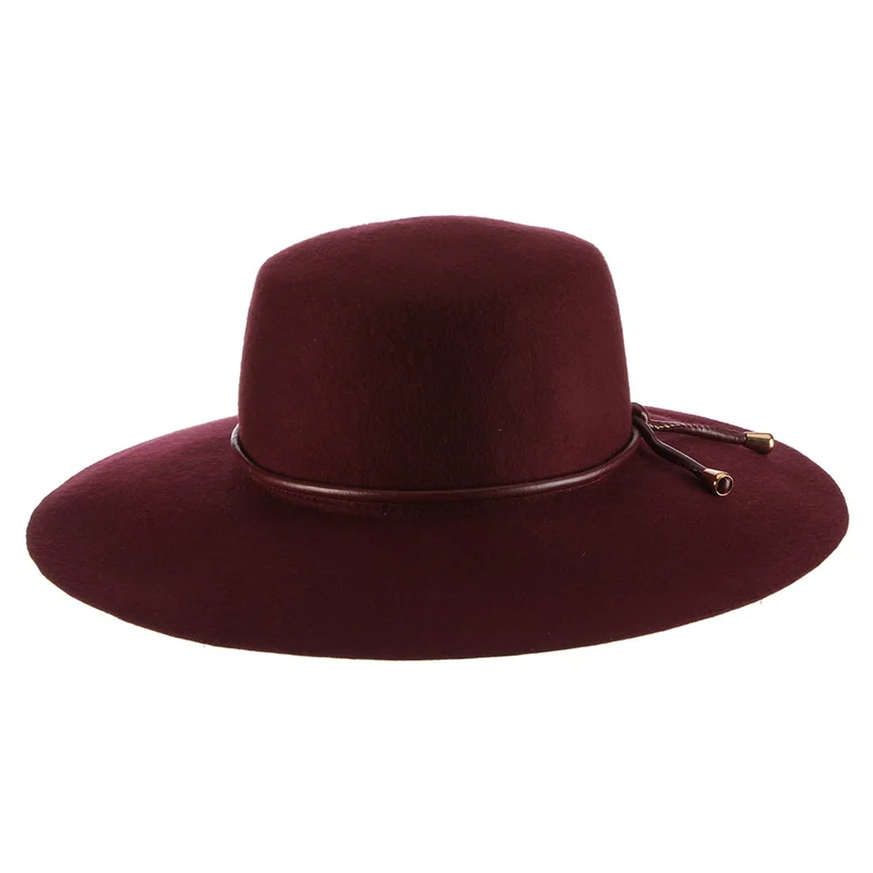 Chapeau Canotier en Laine Feutrée Déformable Adelle vin SCALA