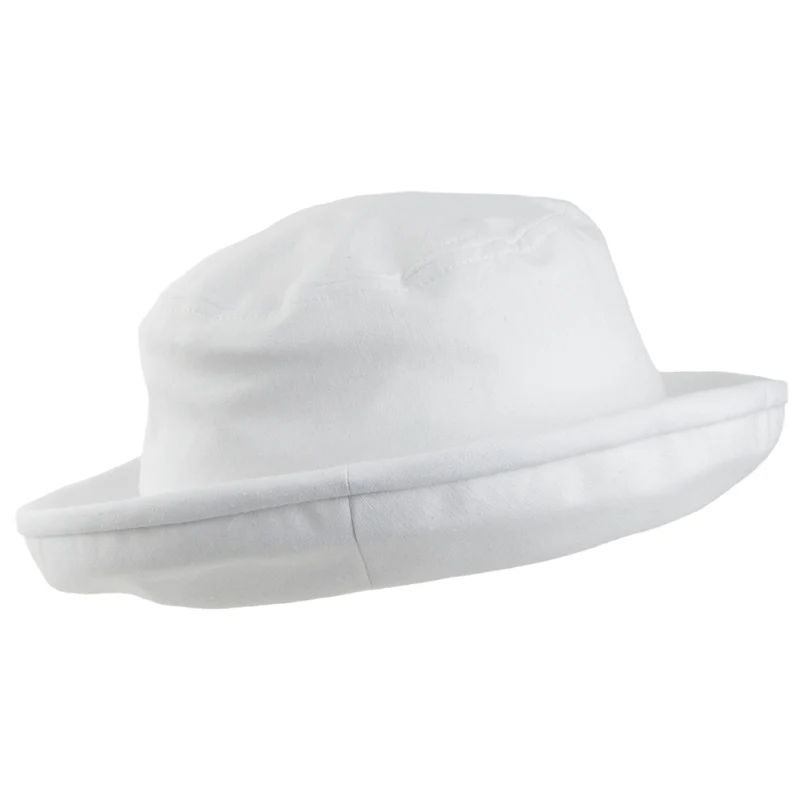 Chapeau Bob Pliable en Lin et Coton Arbres blanc SUR LA TÊTE
