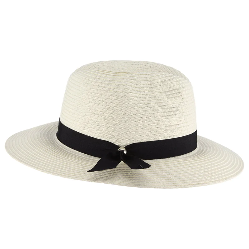 Chapeau Fedora Safari En Papier Tressé Beatty ivoire SCALA
