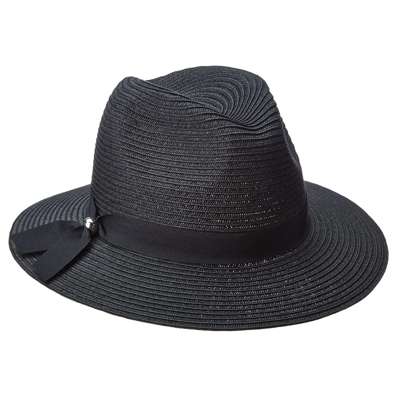 Chapeau Fedora Safari En Papier Tressé Beatty noir SCALA