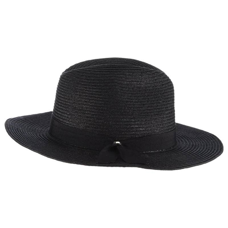 Chapeau Fedora Safari En Papier Tressé Beatty noir SCALA