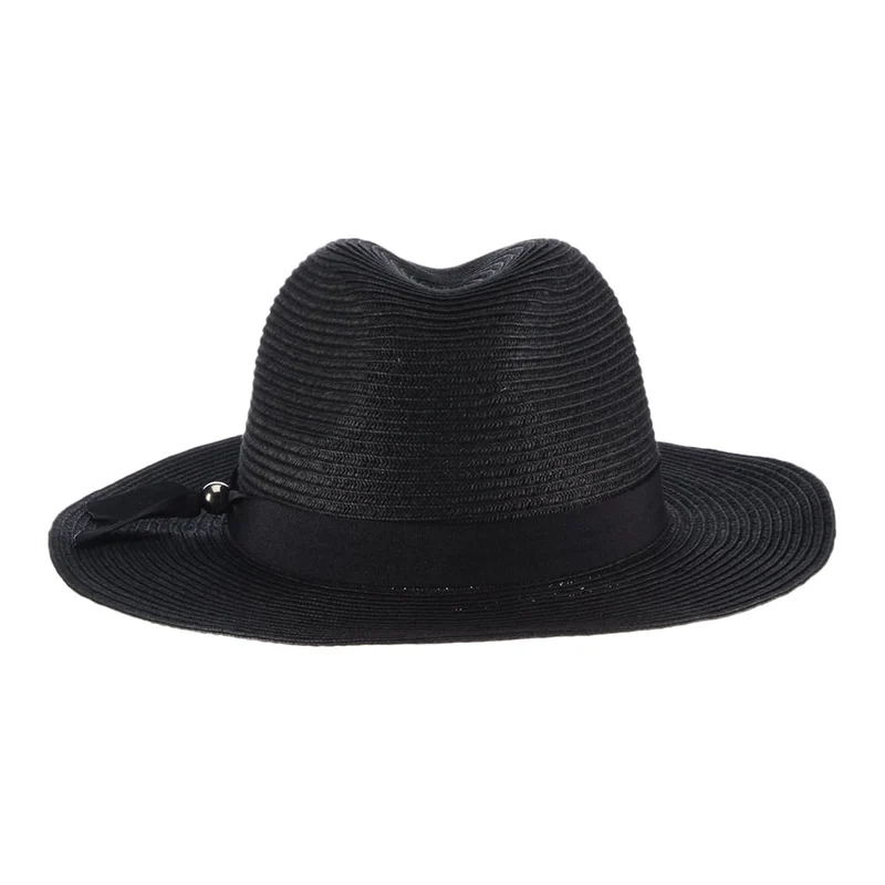 Chapeau Fedora Safari En Papier Tressé Beatty noir SCALA