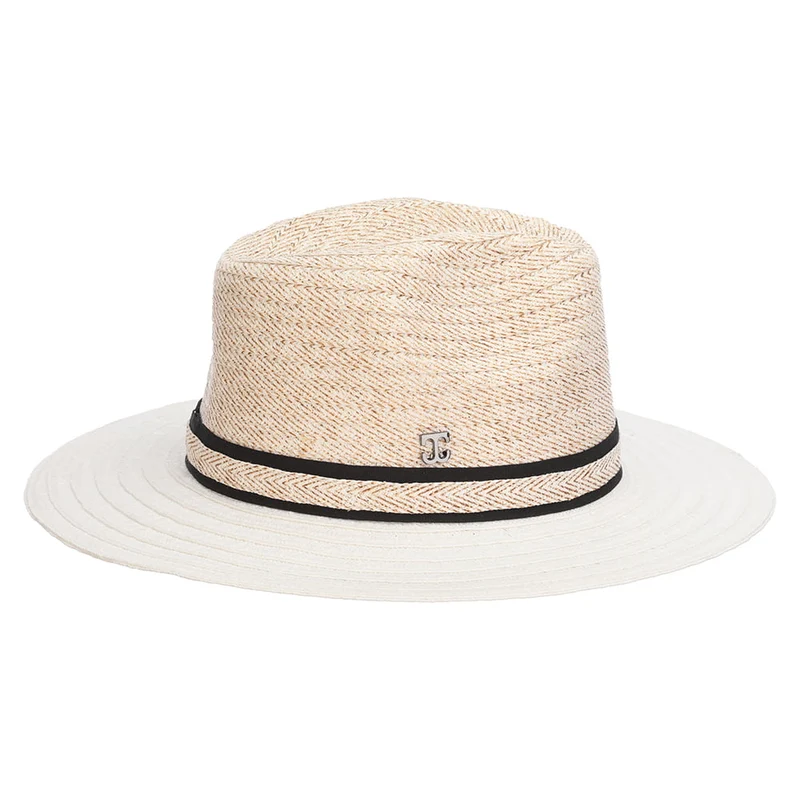 Chapeau Fedora Safari En Papier Tressé Bobbi blanc CALLANAN