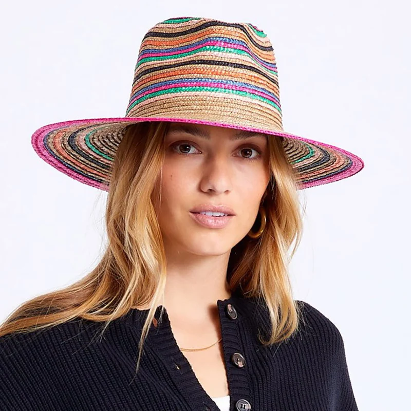 Chapeau Été en Paille à Rayures Joanna mélanges de naturels BRIXTON