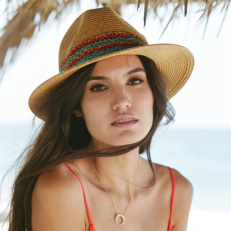 Chapeau Fedora Safari Lucio naturel-orange SCALA
