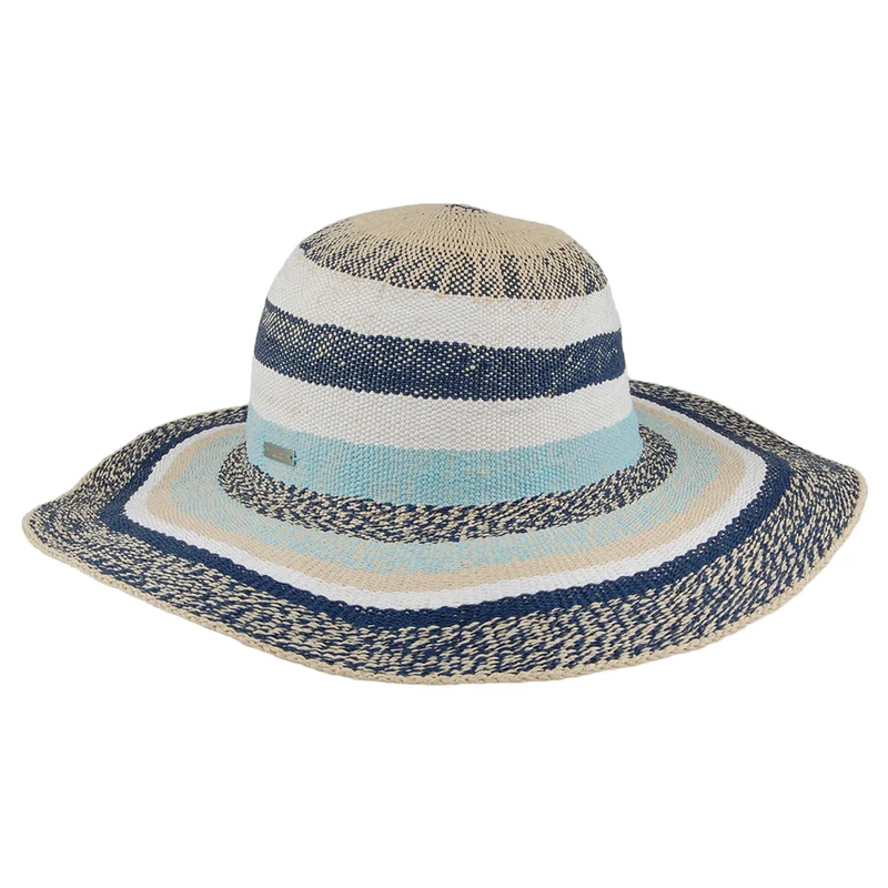 Chapeau Été à Bord Large à Rayures naturel-bleu SEEBERGER