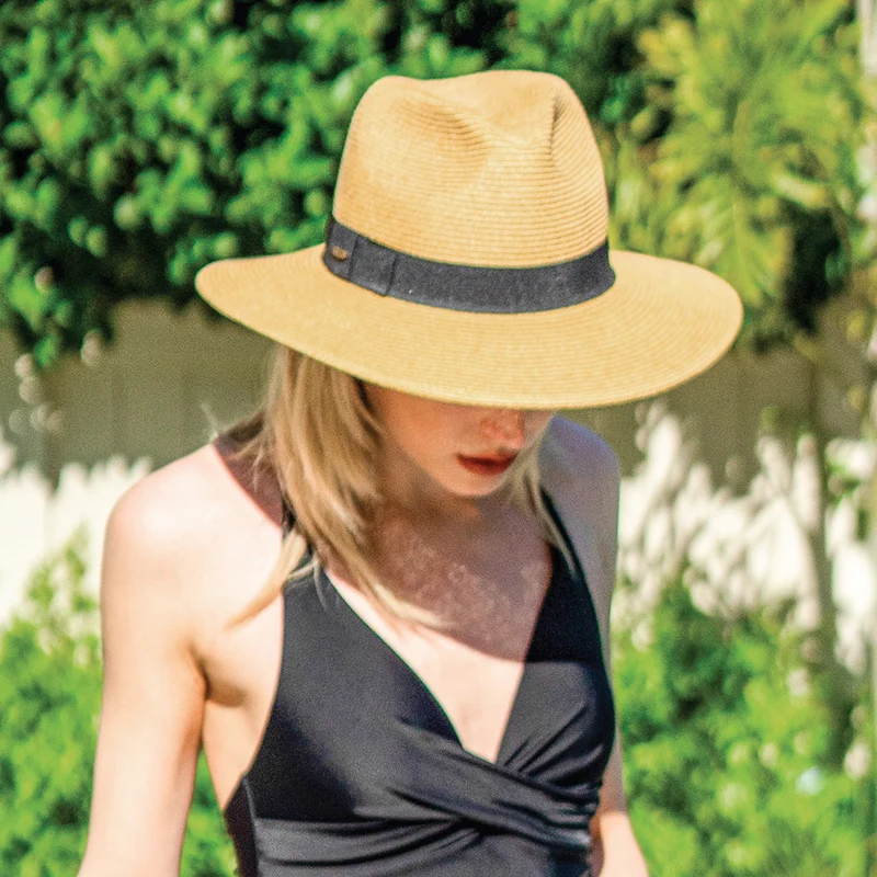 Chapeau Fedora à Bord Large Helena toast SCALA