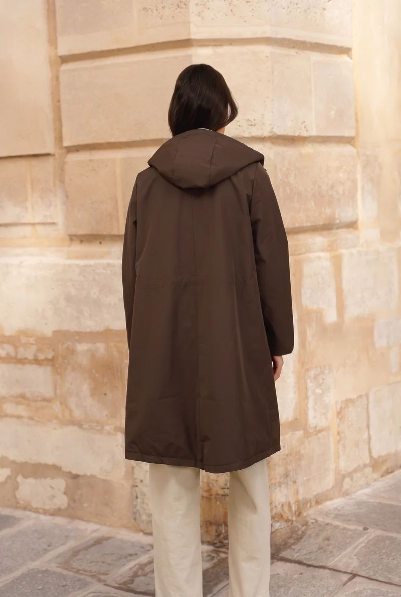 Parka imperméable fourrée longue