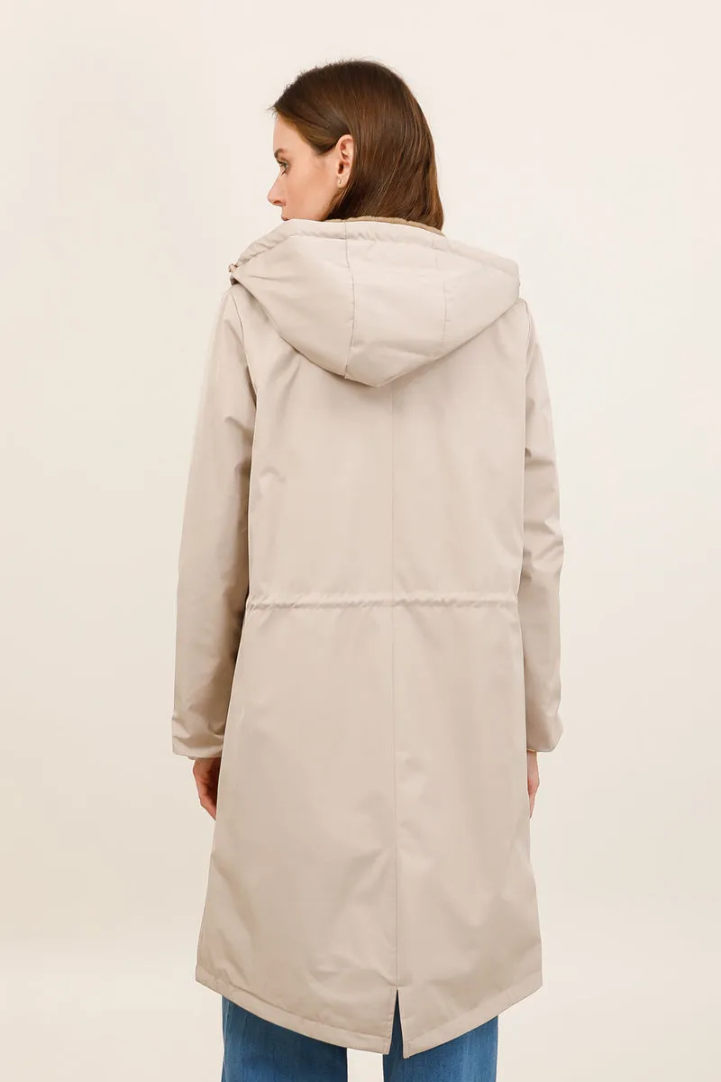 Parka imperméable fourrée longue