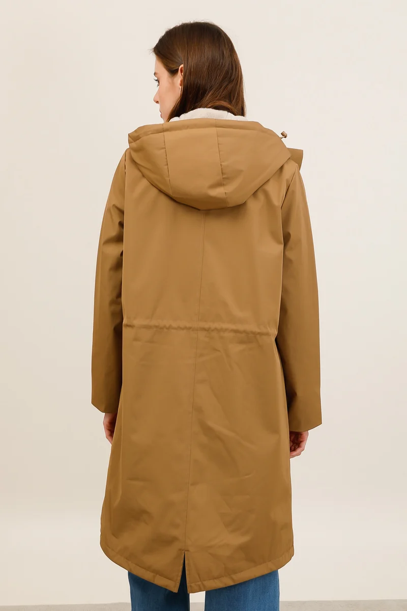 Parka imperméable fourrée longue