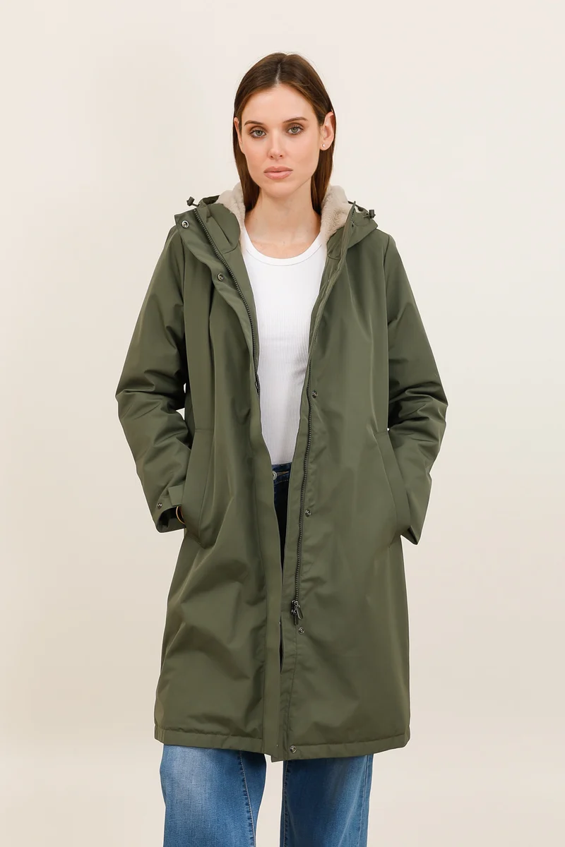 Parka imperméable fourrée longue