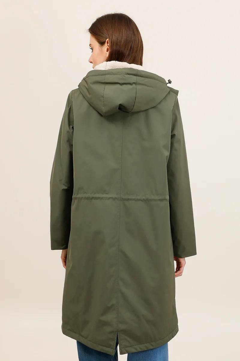 Parka imperméable fourrée longue