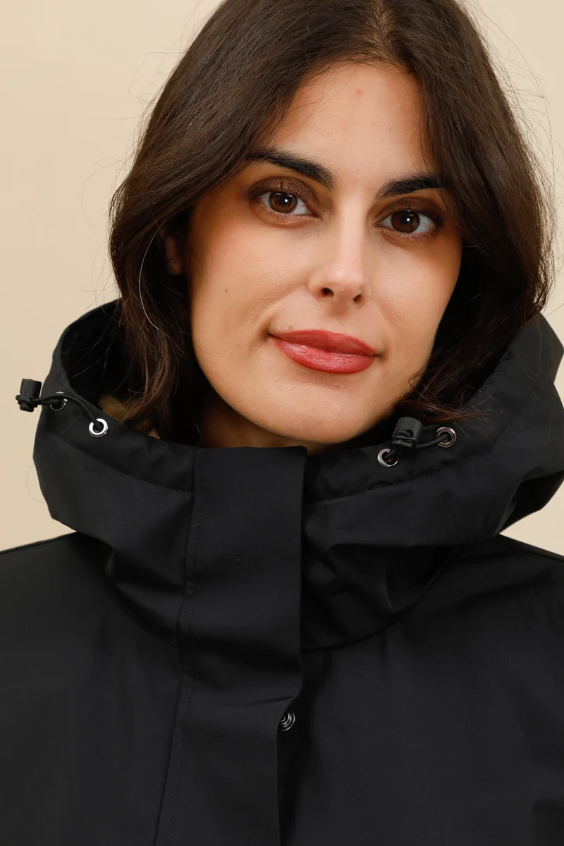 Parka imperméable fourrée longue
