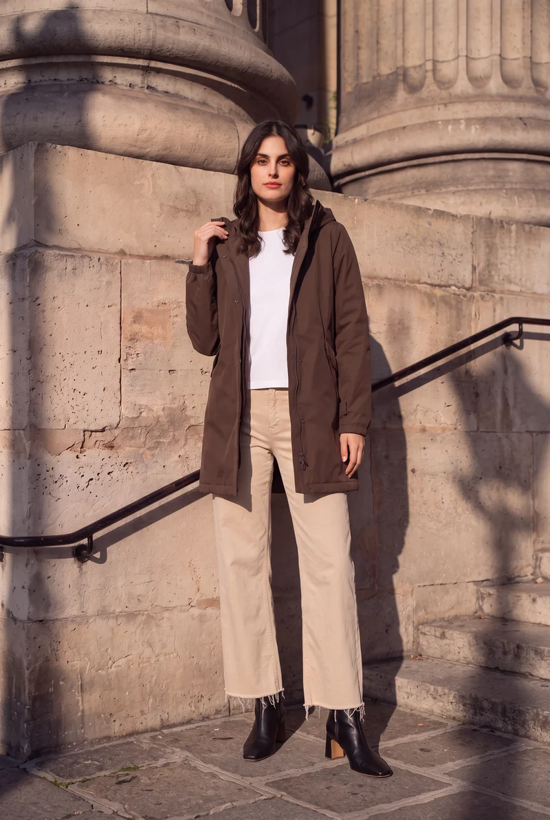 Veste imperméable longue mi-saison