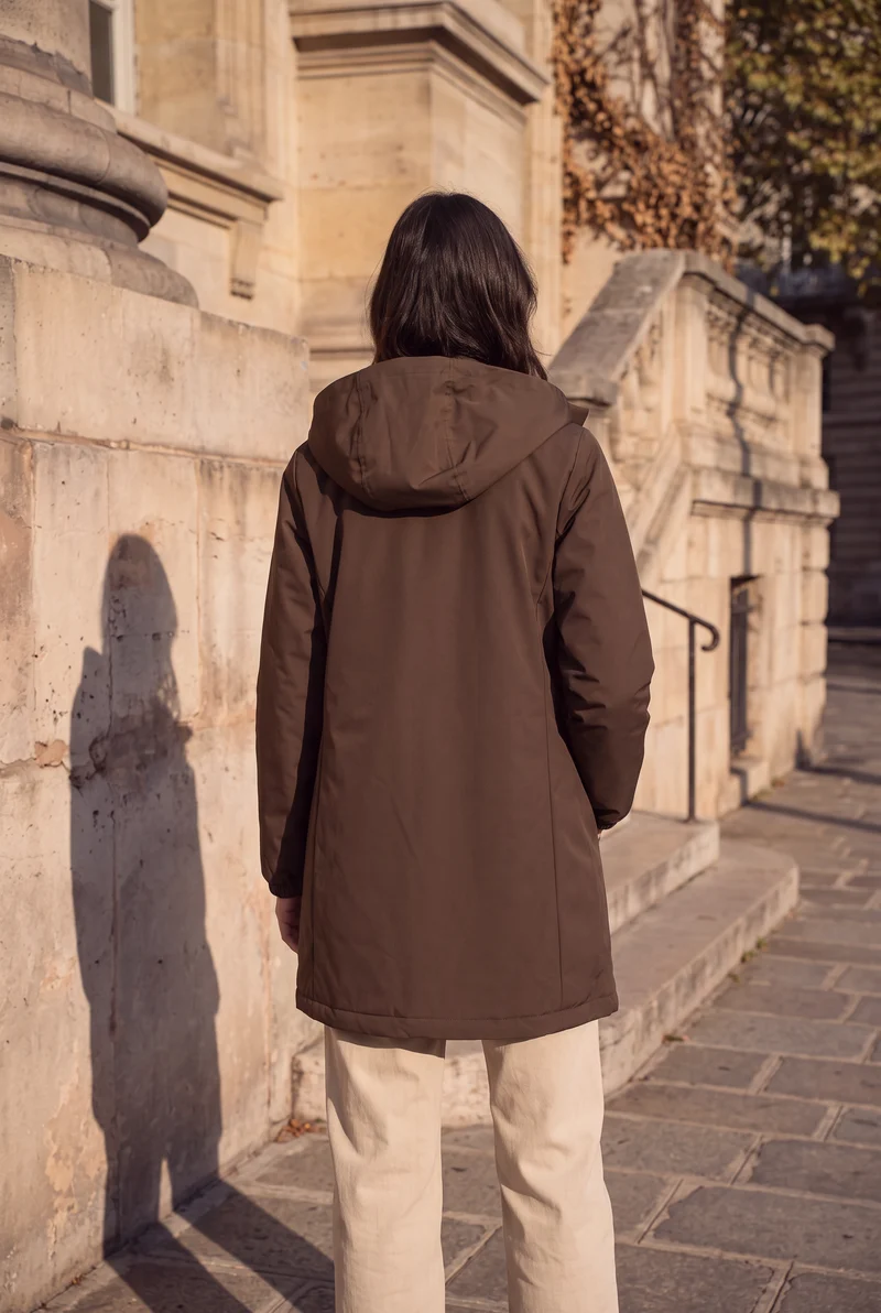 Veste imperméable longue mi-saison