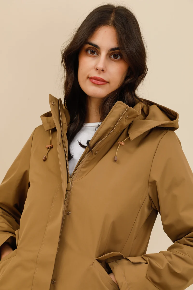 Veste imperméable longue mi-saison