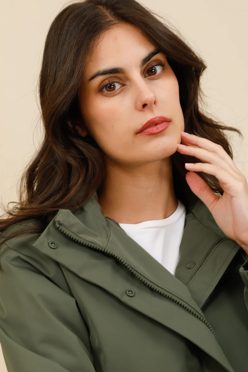 Veste imperméable longue mi-saison