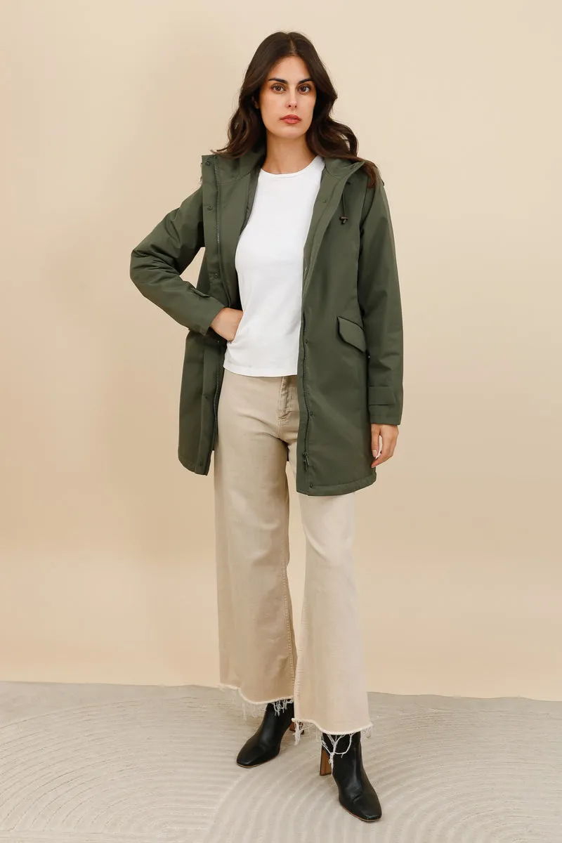 Veste imperméable longue mi-saison