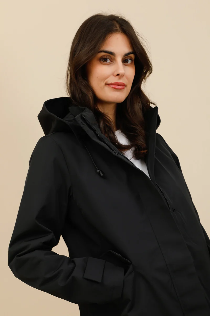 Veste imperméable longue mi-saison