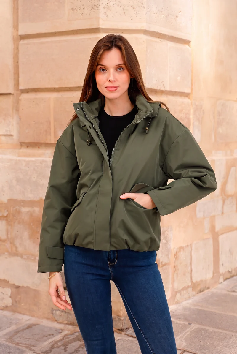 Veste imperméable courte mi-saison