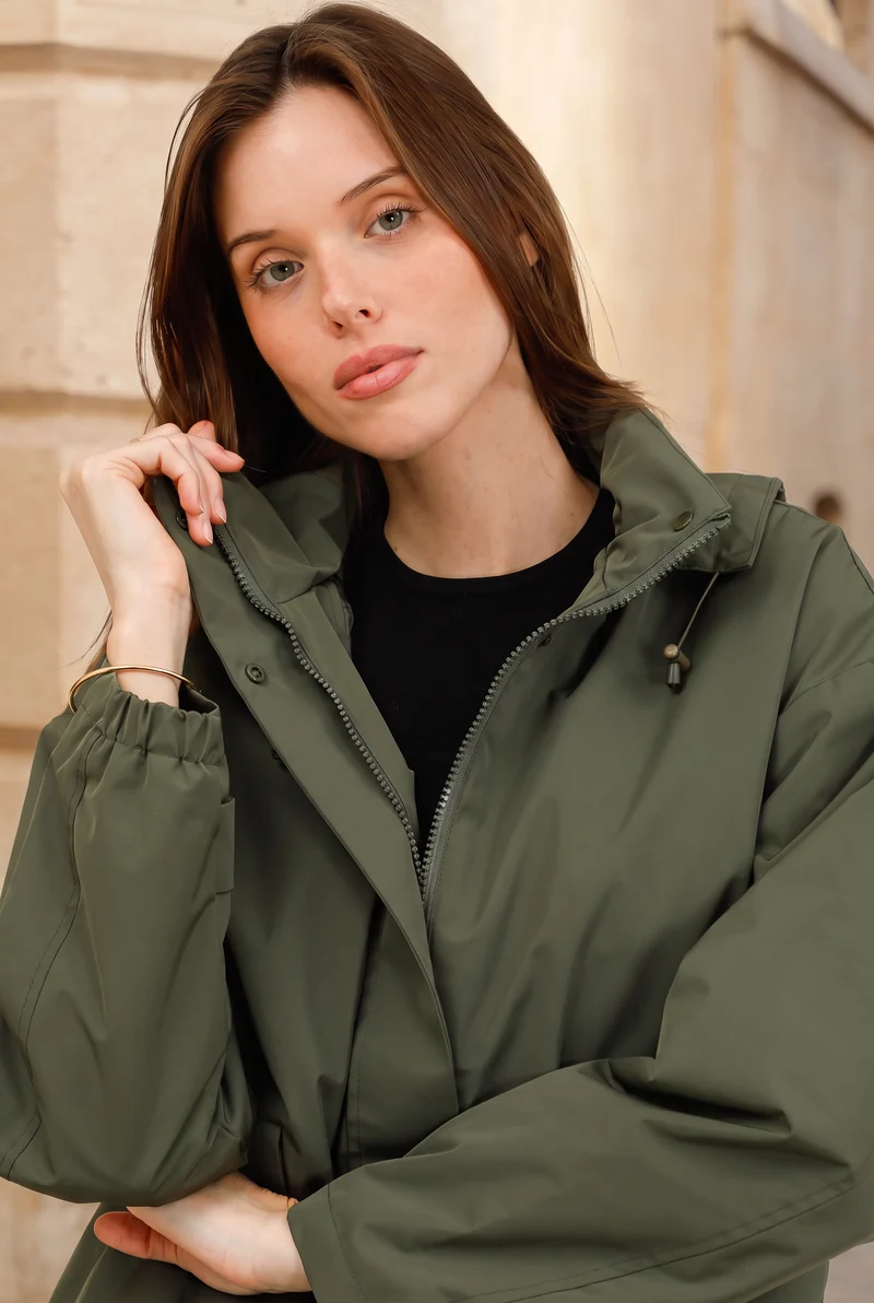 Veste imperméable courte mi-saison