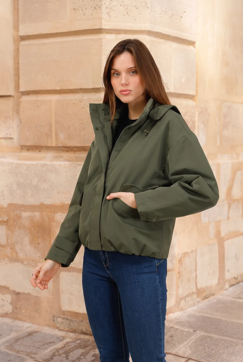 Veste imperméable courte mi-saison