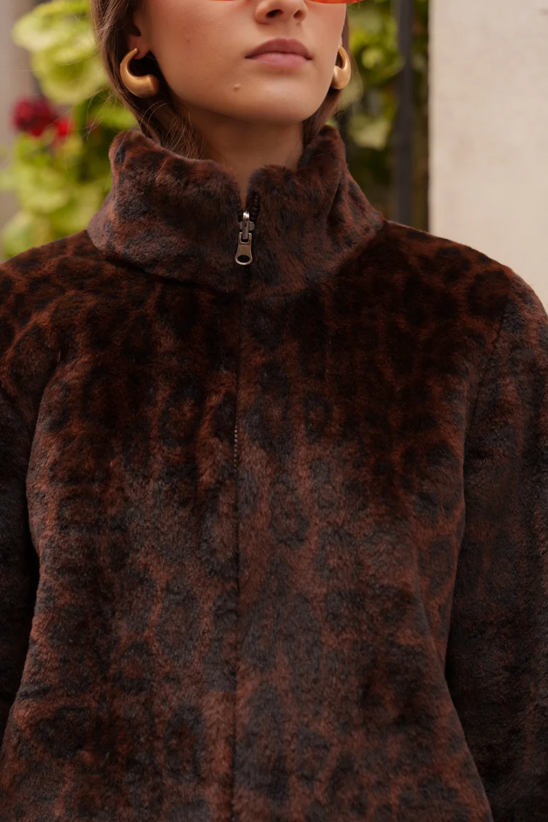 Veste fourrure (léopard) - 3 en 1