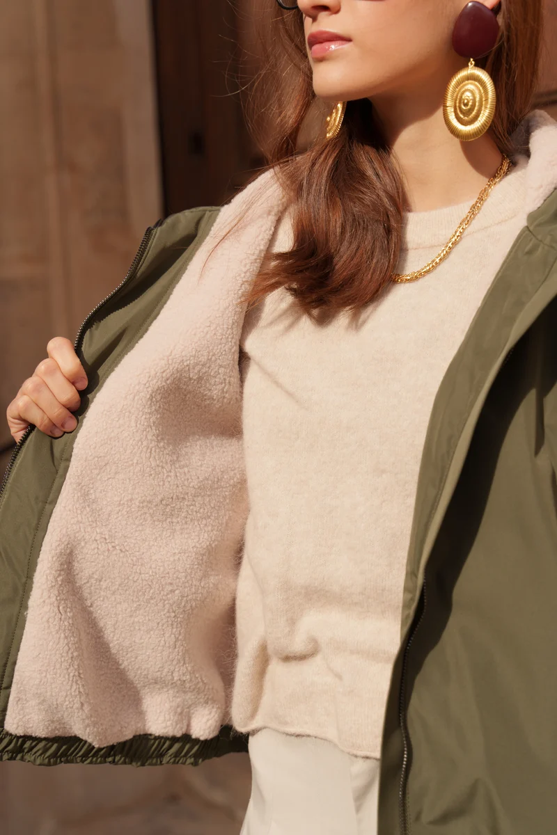 Veste imperméable fourrée