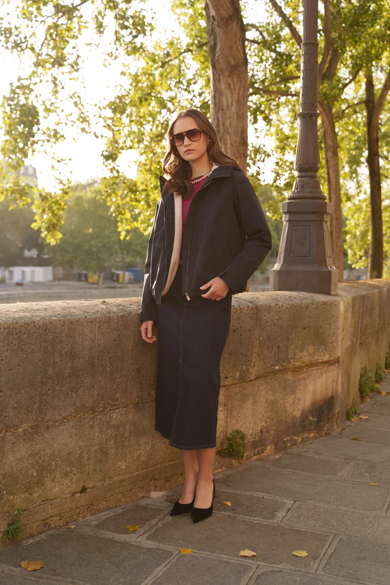 Veste imperméable fourrée