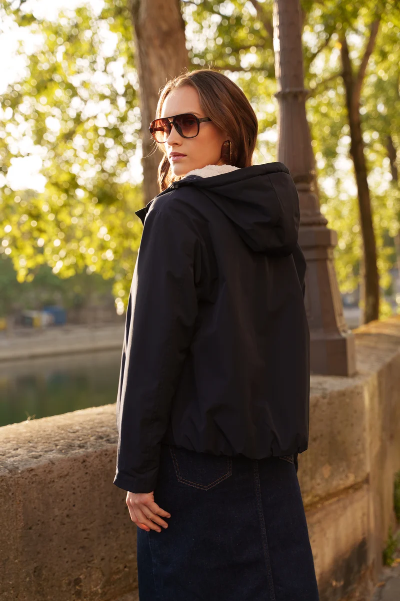 Veste imperméable fourrée