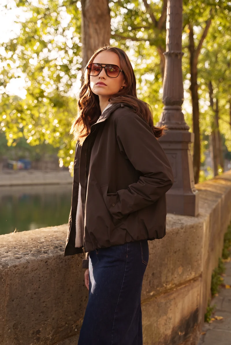 Veste imperméable fourrée