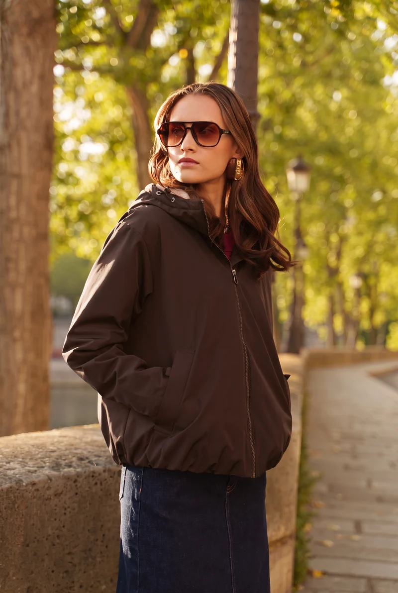 Veste imperméable fourrée