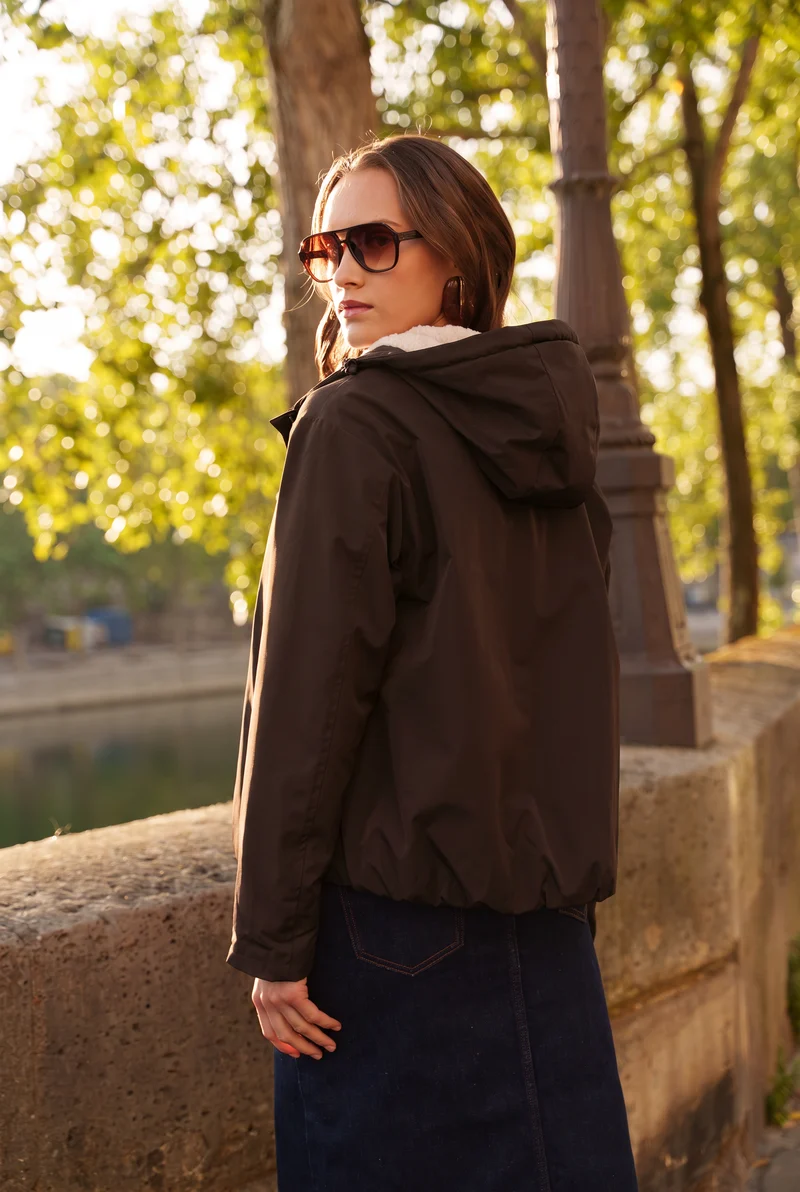 Veste imperméable fourrée