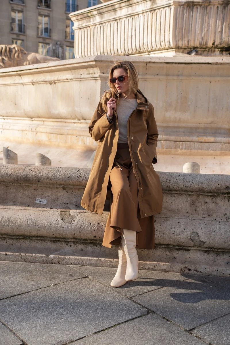 Parka imperméable longue maxi
