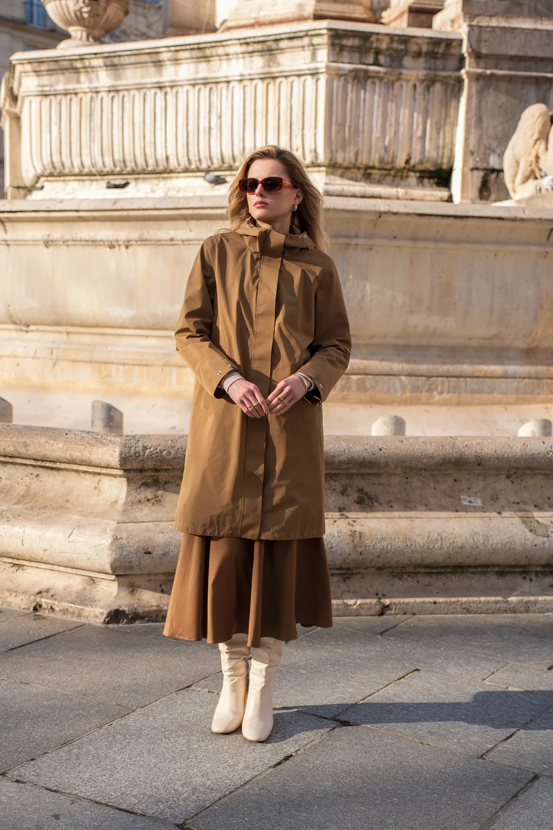 Parka imperméable longue maxi