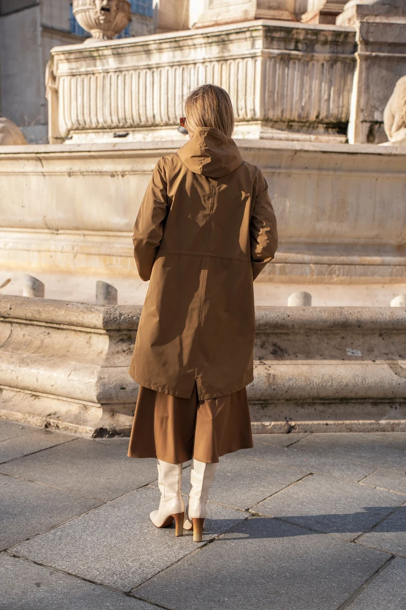 Parka imperméable longue maxi