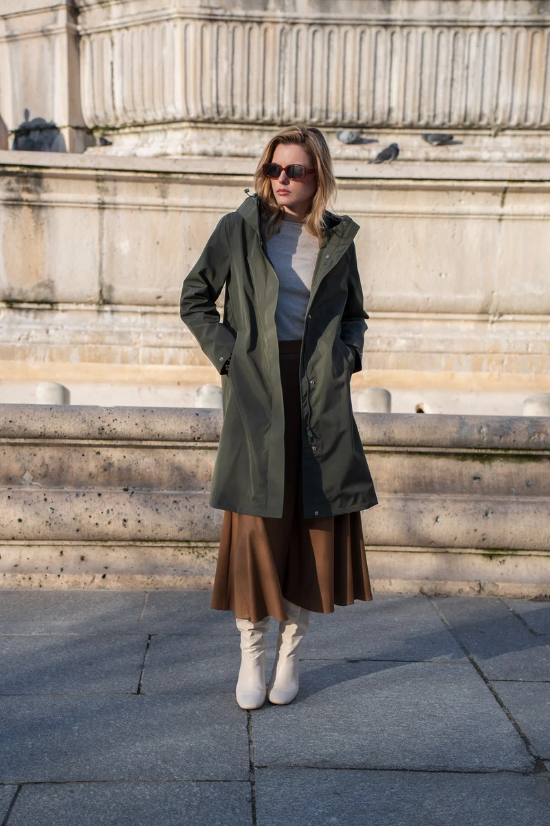 Parka imperméable longue maxi