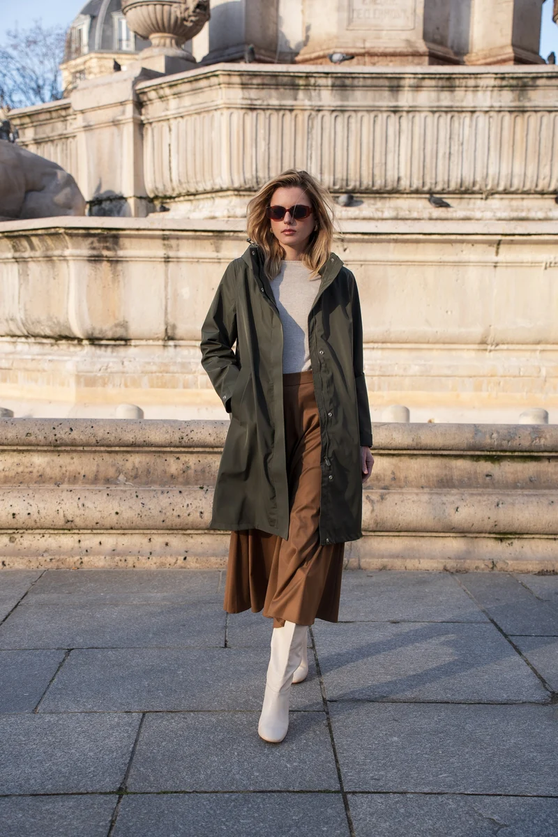 Parka imperméable longue maxi