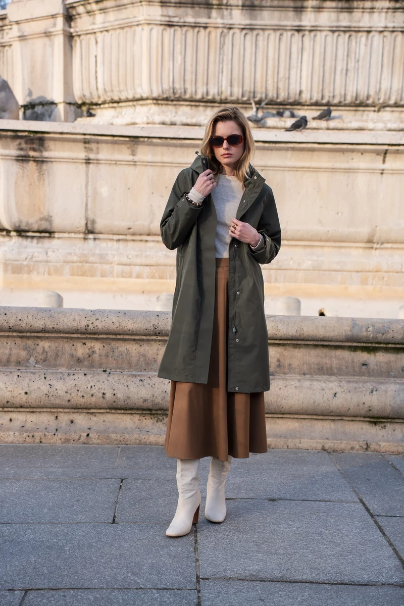 Parka imperméable longue maxi