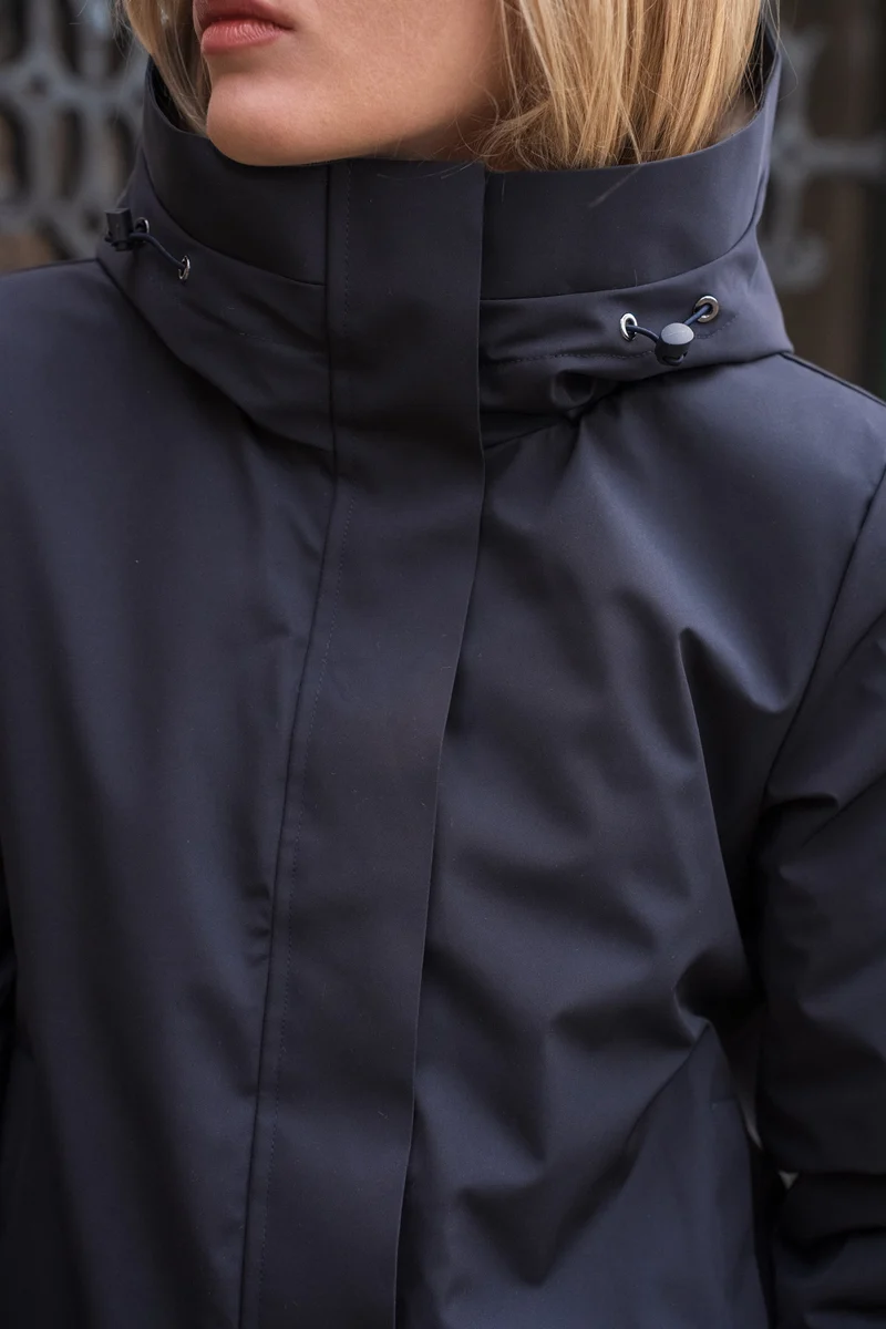 Parka fourrée bicolore courte